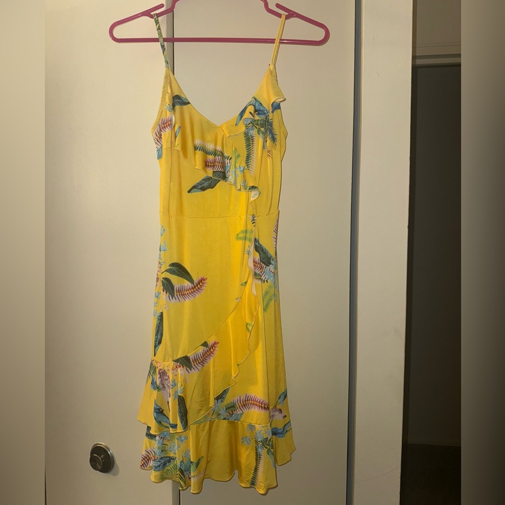 VENUS Asymmetrical Yellow Floral Dress